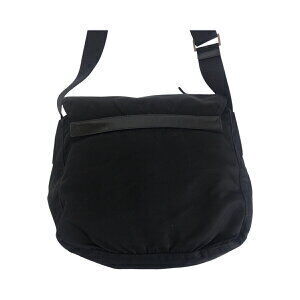 Prada shoulder logo plate messenger triangular bag Tessuto black nylon